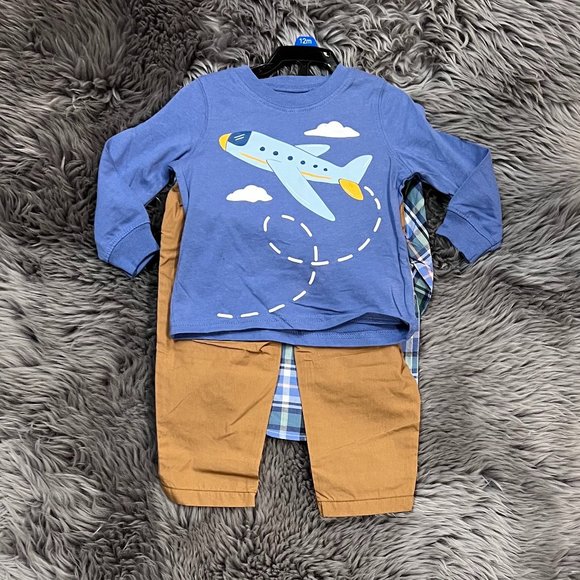 Carter's Boy's 3 Piece Clothing Set | Blue Plaid | Various Sizes - Picture 1 of 3